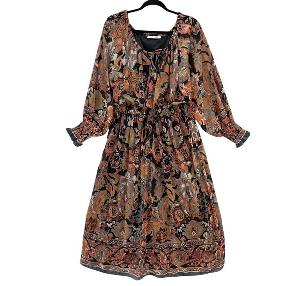 Dex Multicolor Paisley Midi Dress - Picture 1 of 13